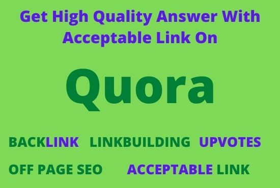 Promote your website with 10 HQ Quora answer Backlinks