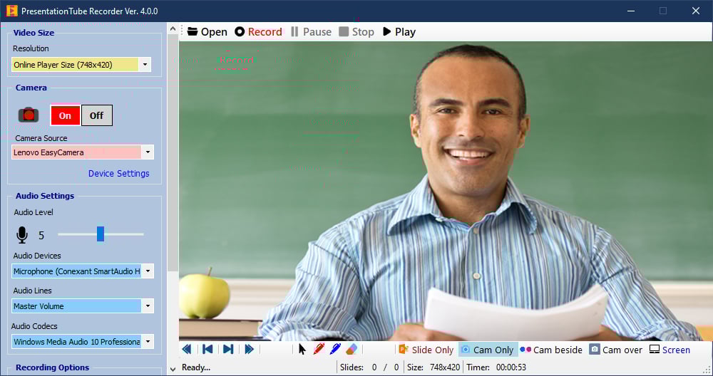 PresentationTube Recorder 4.1.0 PowerPoint Presentation & Screen Recording Software