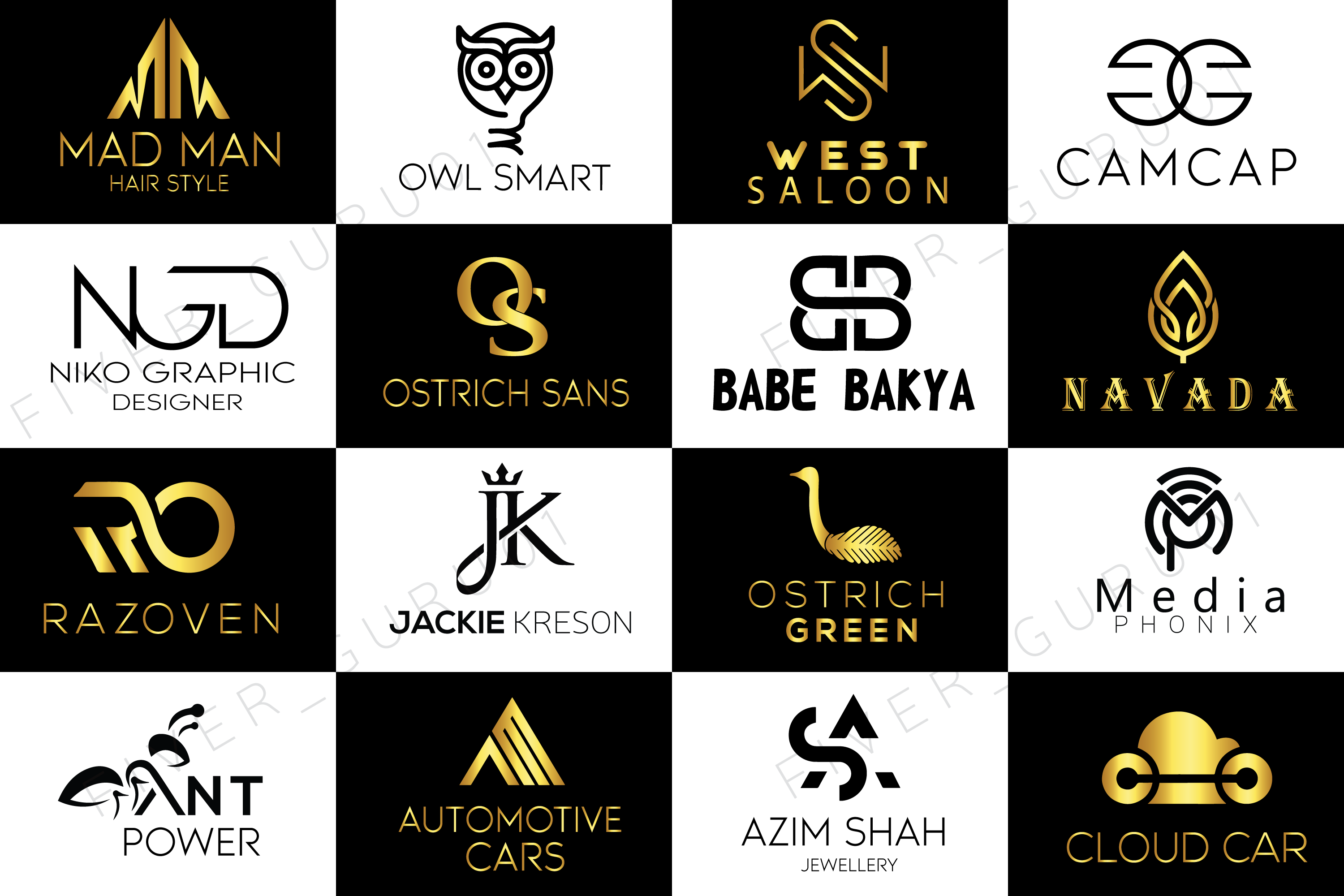 I will do a modem minimalist and luxury logo design