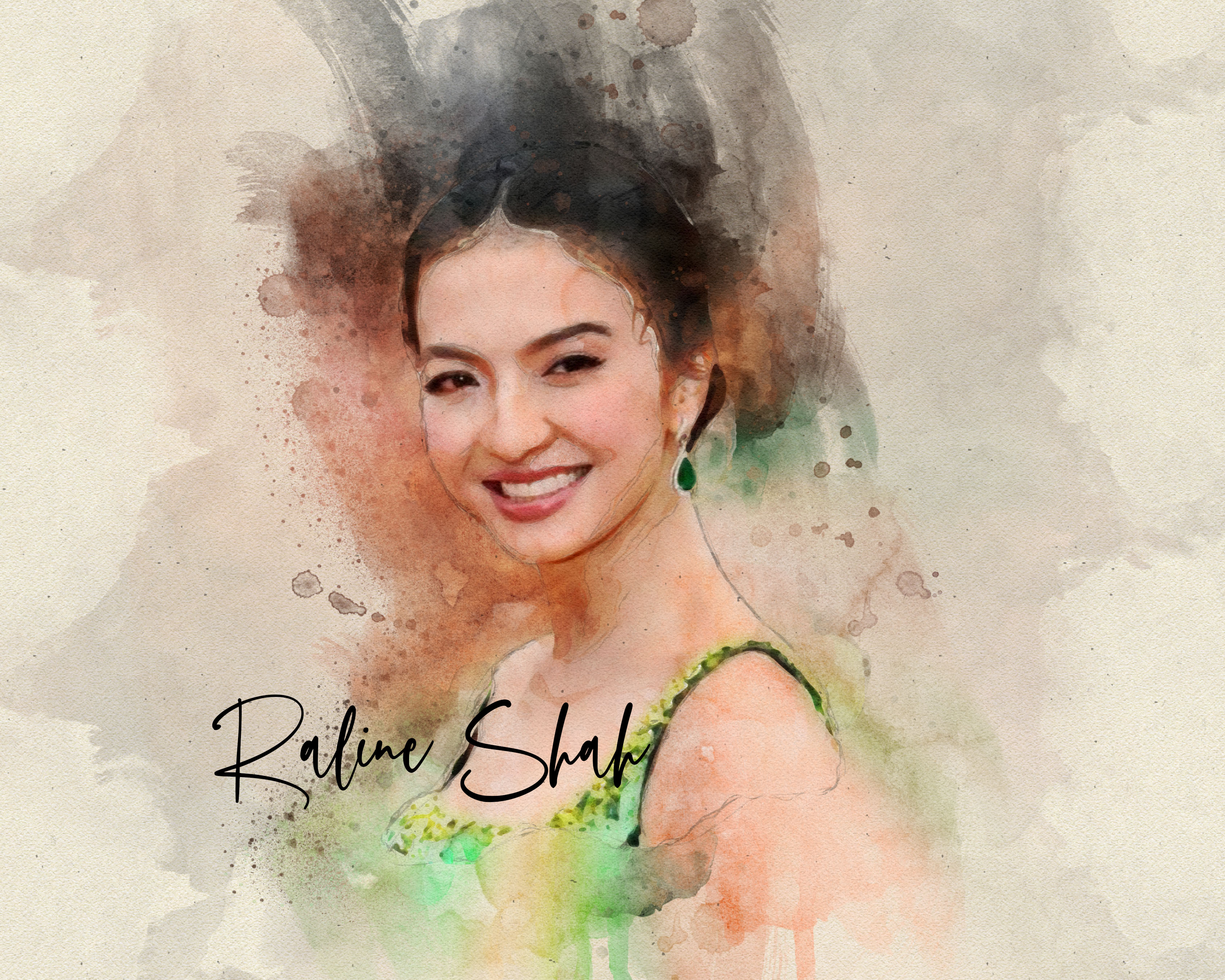 You will get a beautiful watercolor portrait for birthday gift