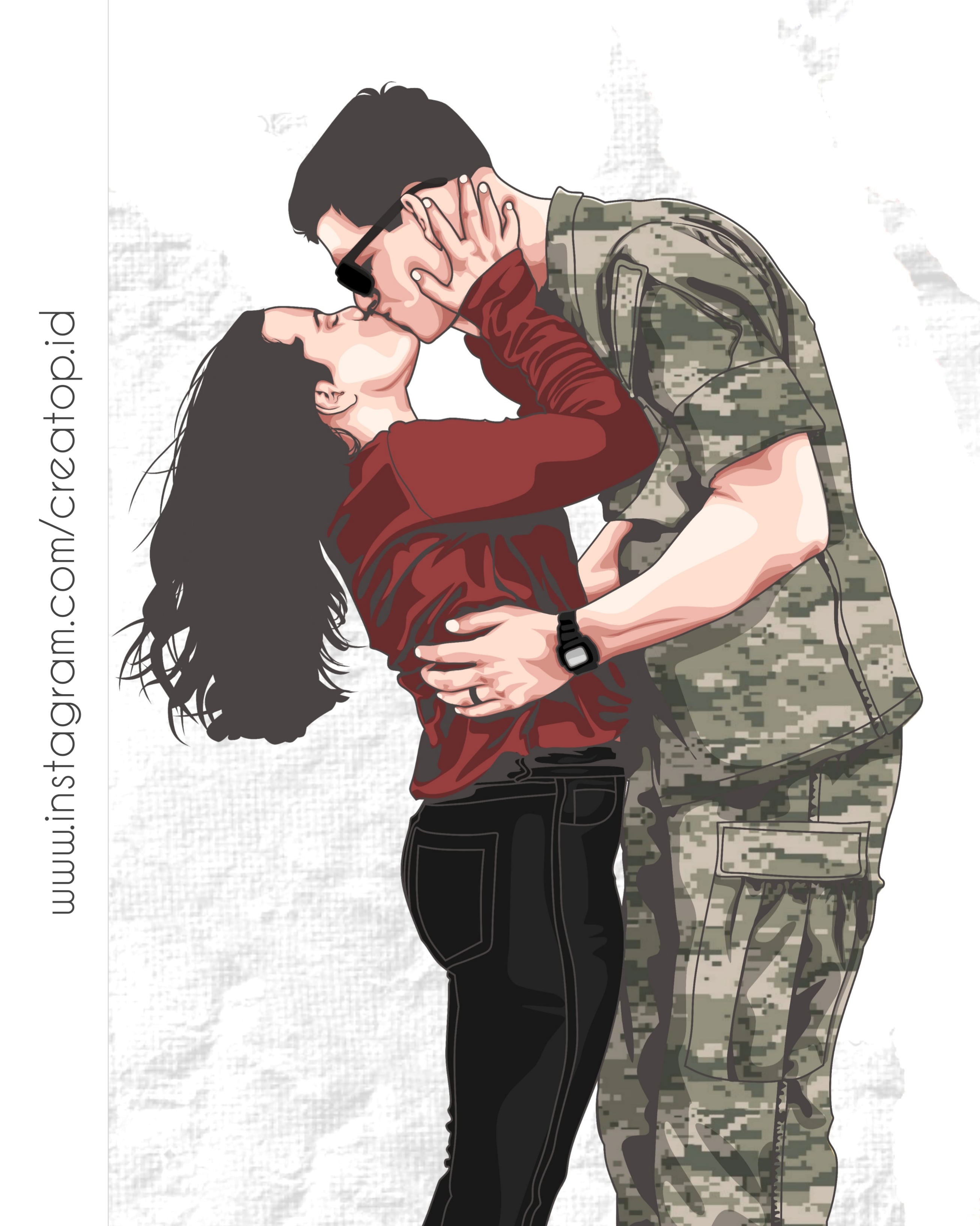 I WILL DRAW A SWEET COUPLE CARTOON VECTOR ART PORTRAIT FOR YOU