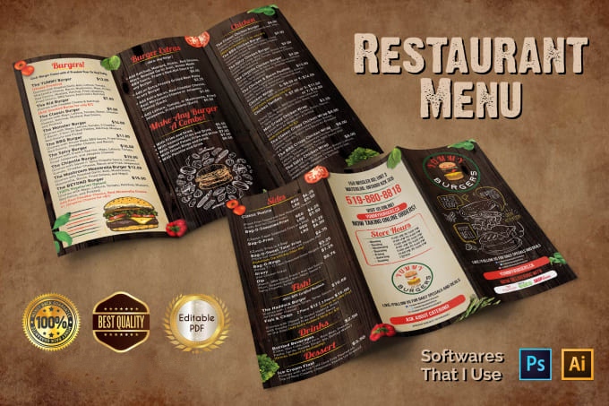 I will design any type of restaurant menu with editable file ( PREMIUM PACKAGE )