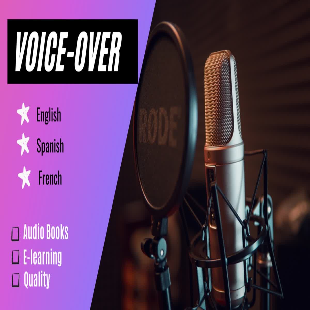 I will record 250 words professional male or female voiceover