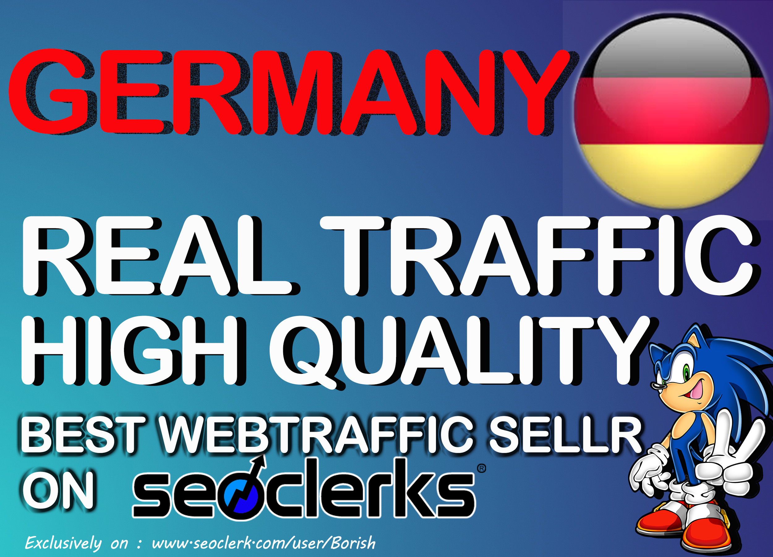 30000 I will send keyword targeted germany traffic with low bounce rate{Daily900 - 1000 for 30 days}