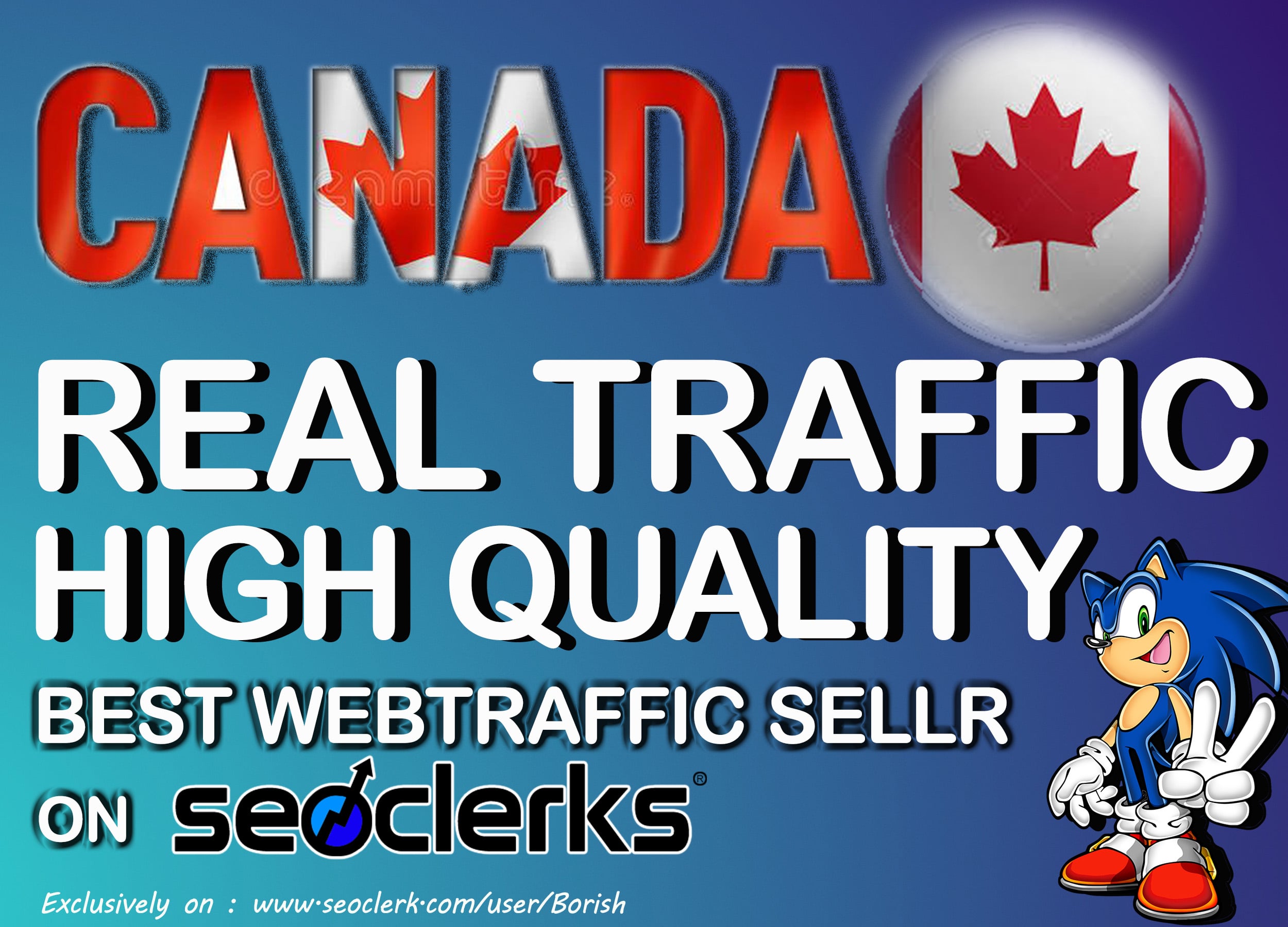 30000 I will send keyword targeted CANADA traffic wit...