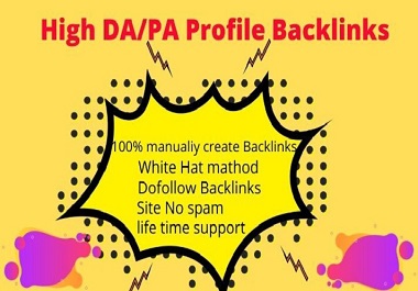 I will create 200 popular profile backlinks on high DA websites.