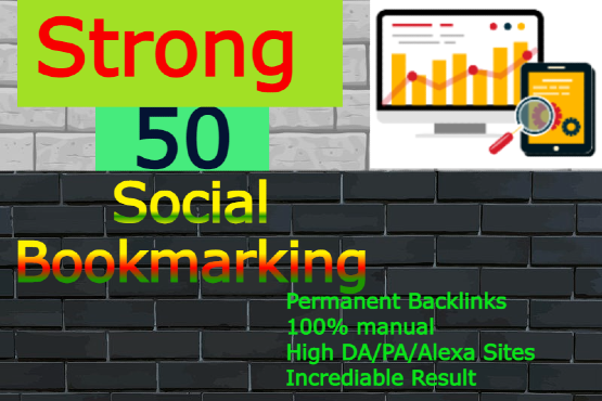 I will create 50 social bookmarking backlinks manually