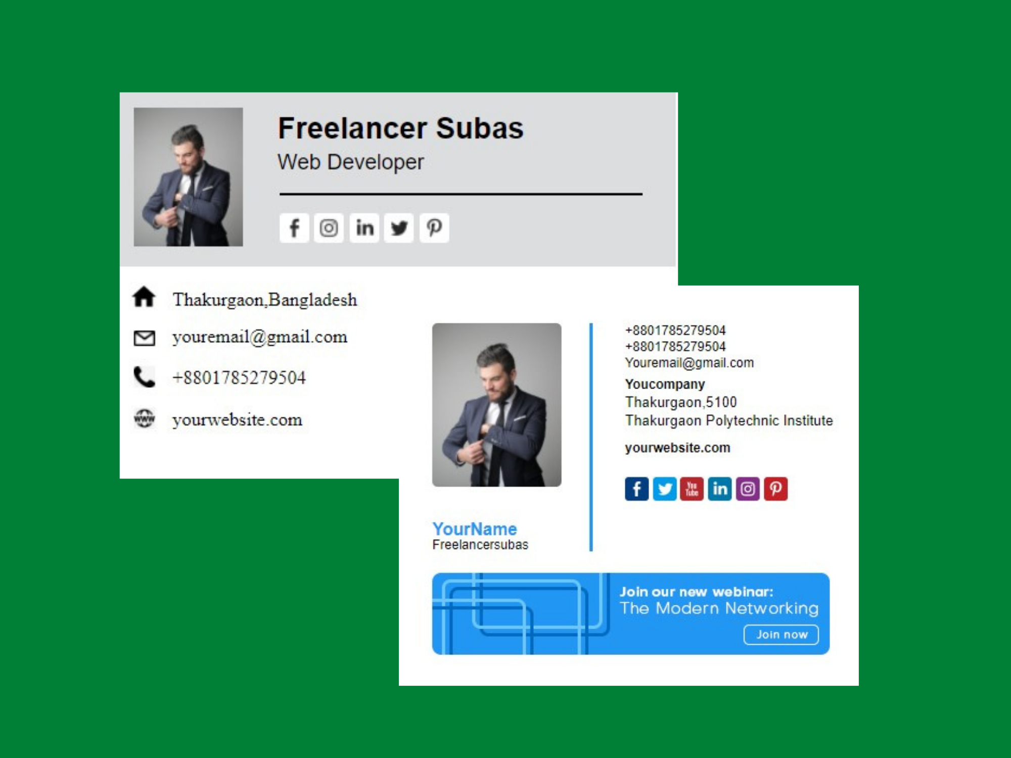 I will create a professional clickable design HTML email signature