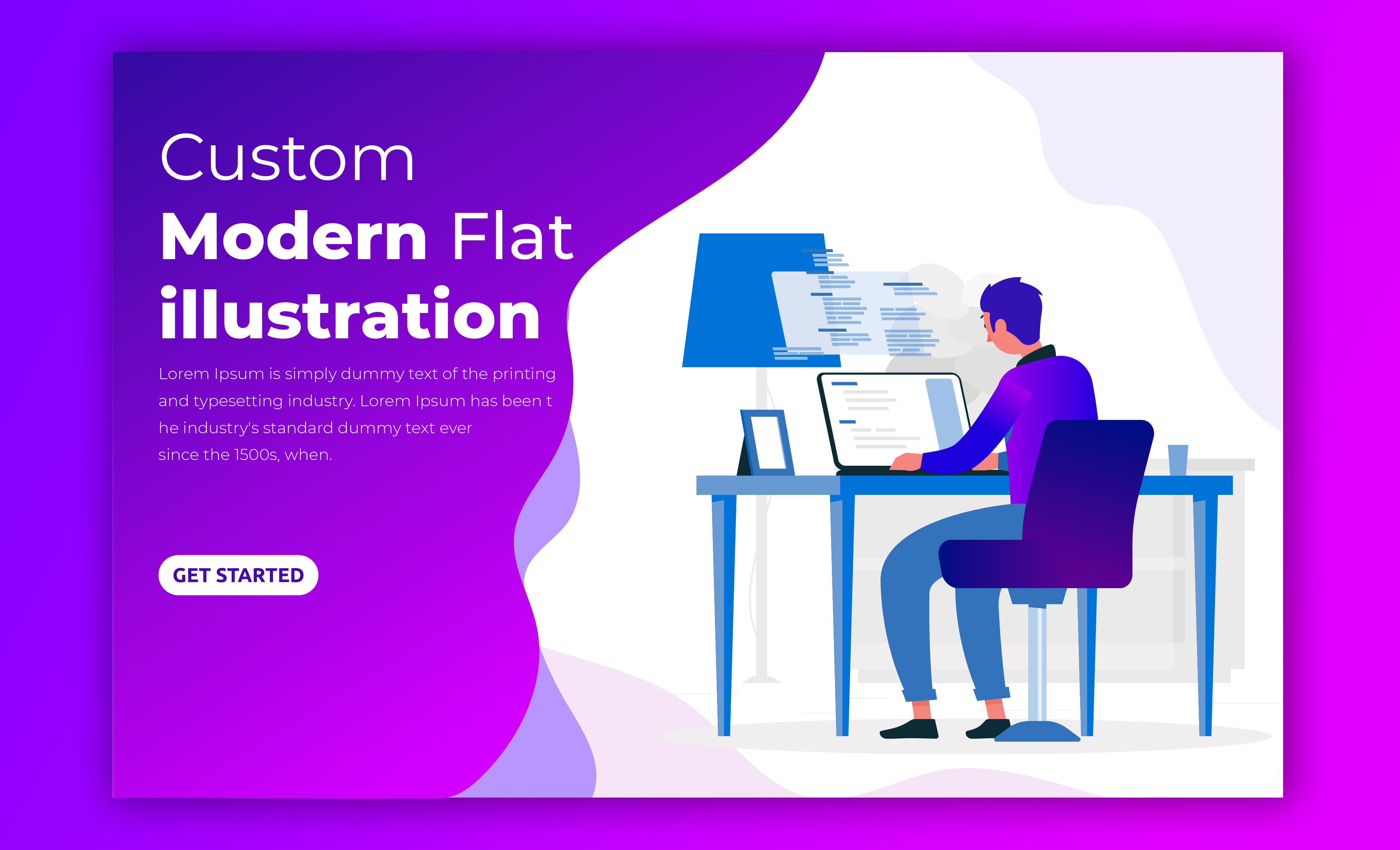 I will design outstanding modern flat illustration for web mobile