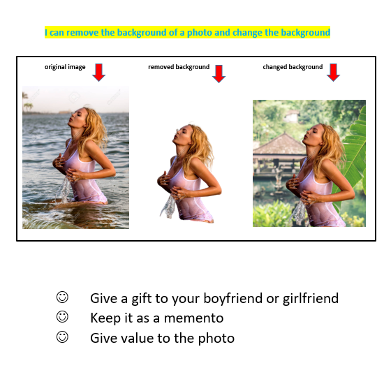 Remove the background of the photo and change the background