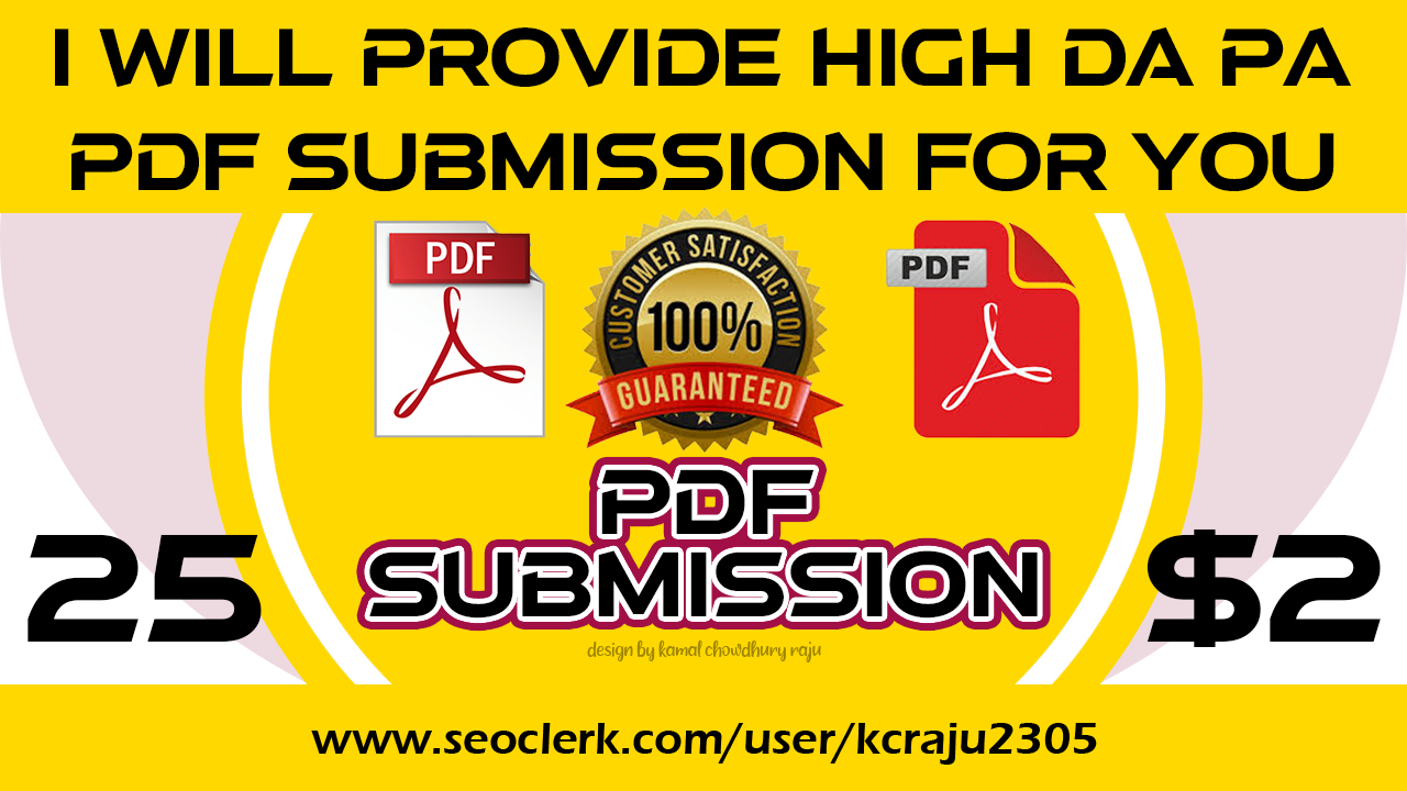 25 HQ PDF Submission Do Follow Backlinks with High DA/PA & TF/CF