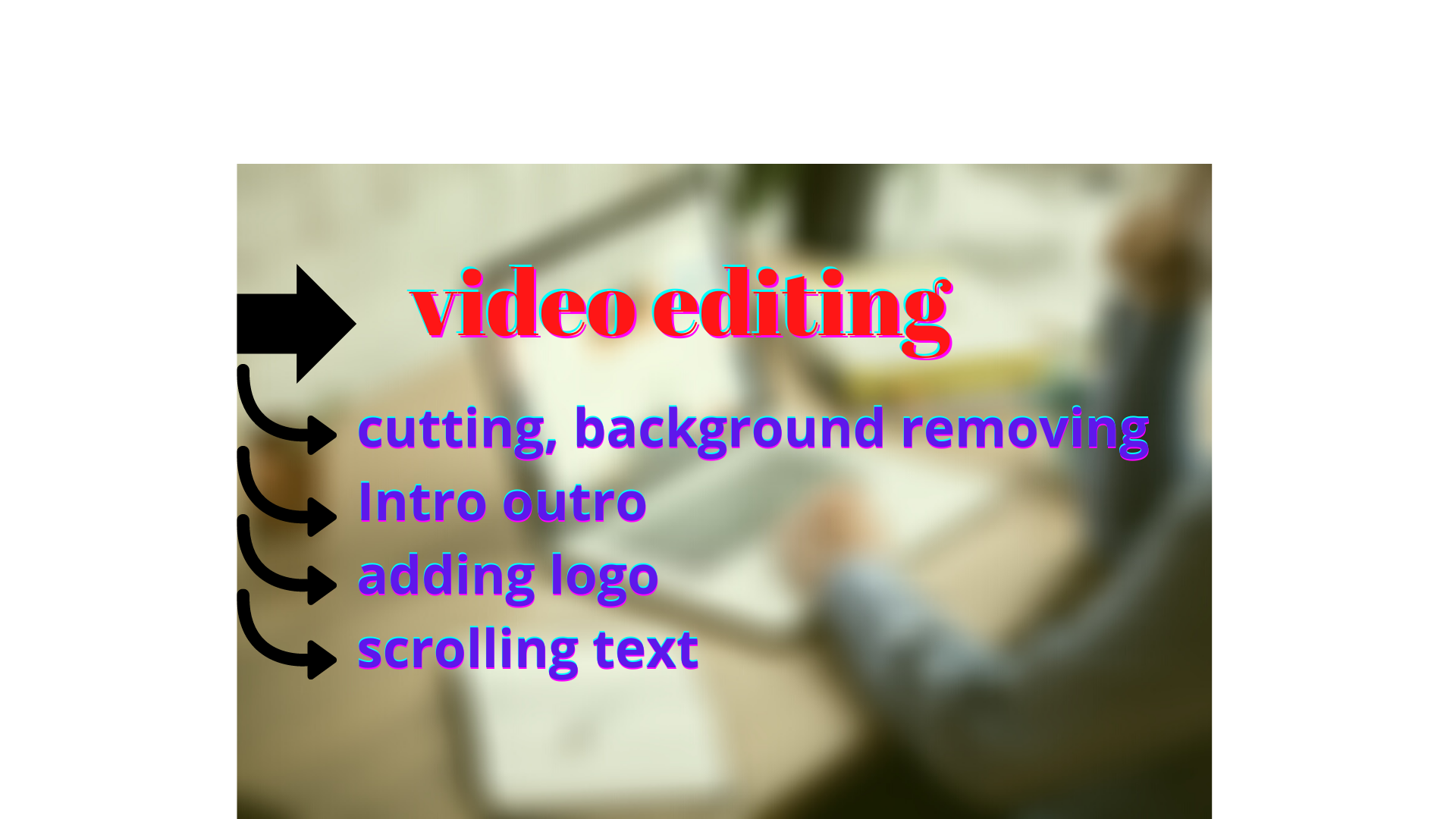 I will do video editing professionally with intro out...
