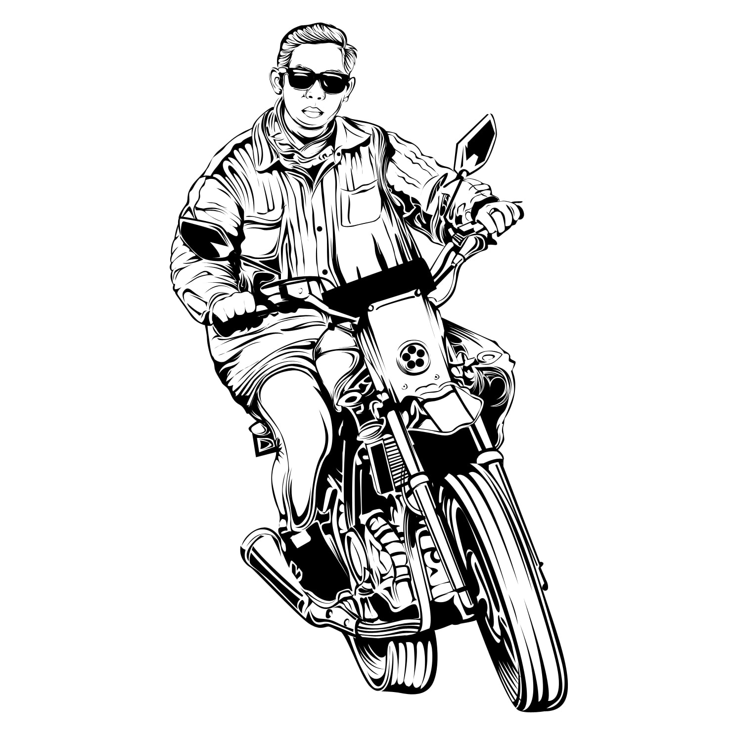 I will create an high detailed black and white line art