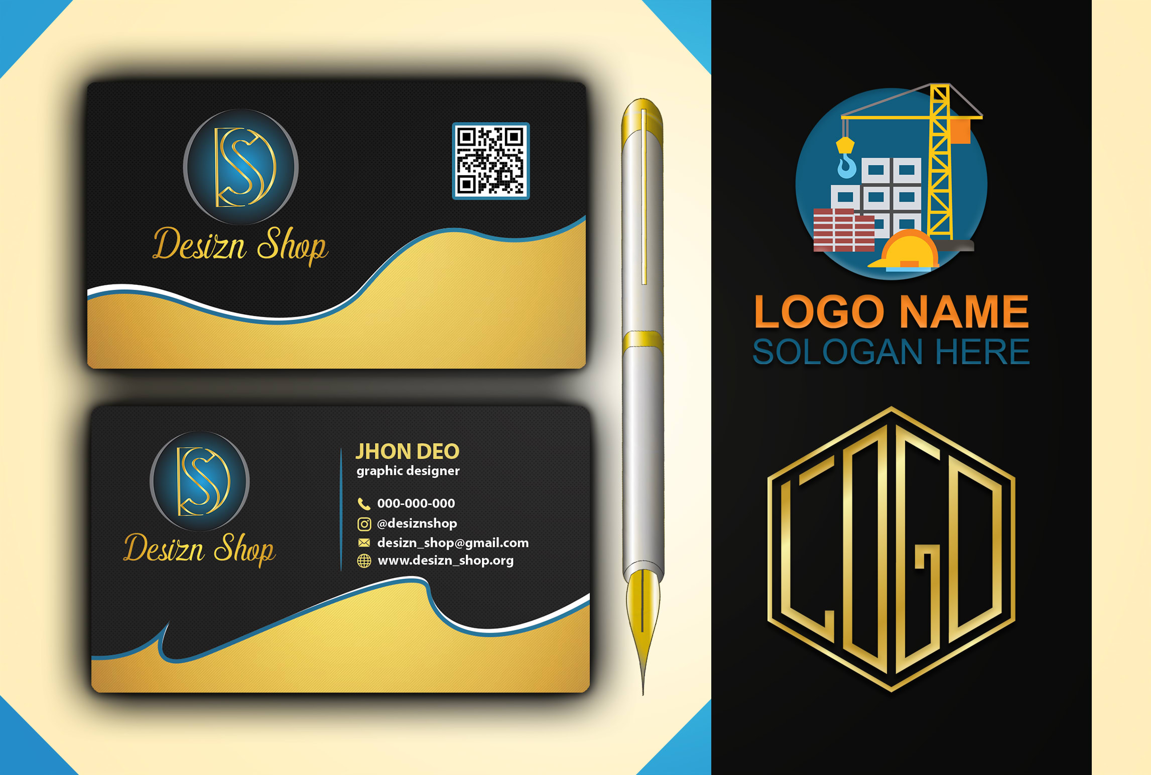 I will do top luxury, modern, business card and logo design
