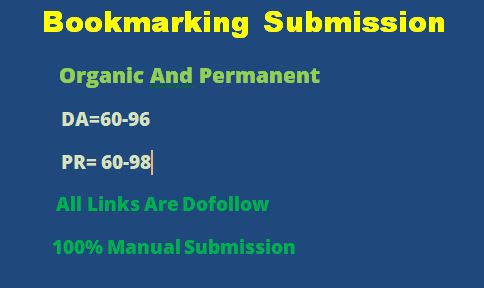 50 Bookmarking submission backlink on HQ sites as link building in off page seo manually