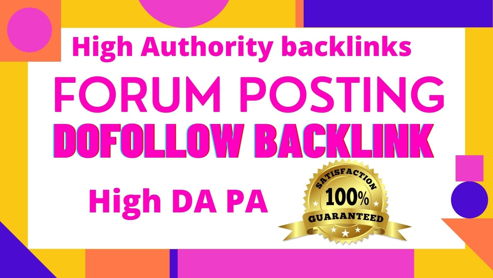 I Will Create 50 high authority forum posting backlin...