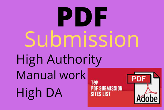 I will do PDF Submission to 50 High DA PA for GOOGLE rank 