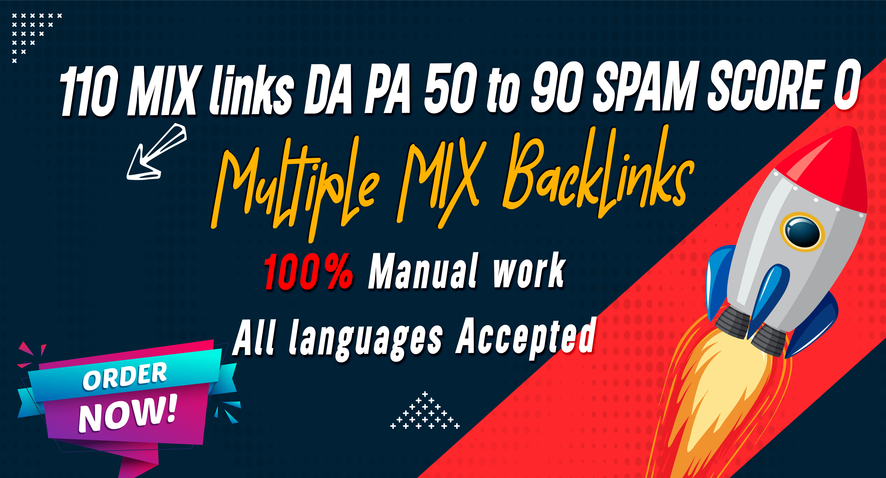 I Will Create 110 High Authority DA PA 50 to 70 Mix Backlinks Package 