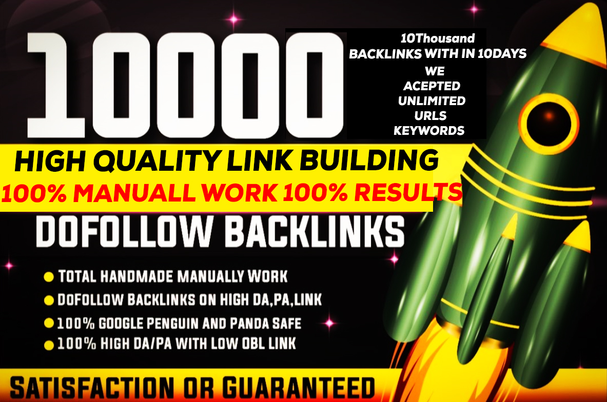 10000 Powerful Dofollow permanent backlinks 