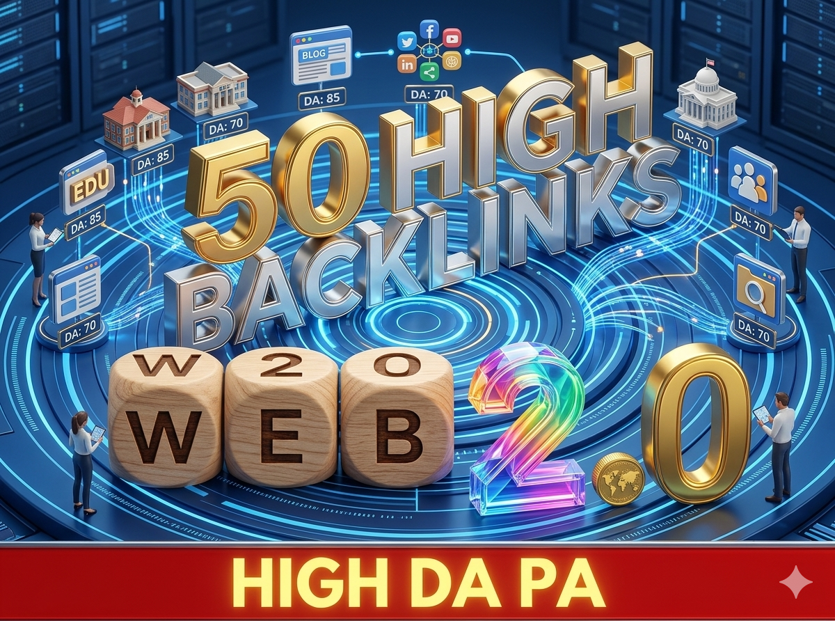 I will create 50 manual authority web 2.0 backlinks