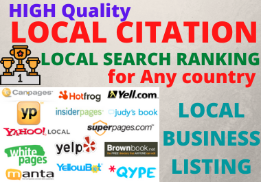 High-Quality Manual 20 Local Citation For Any Country and Directory Submission for Business Ranking
