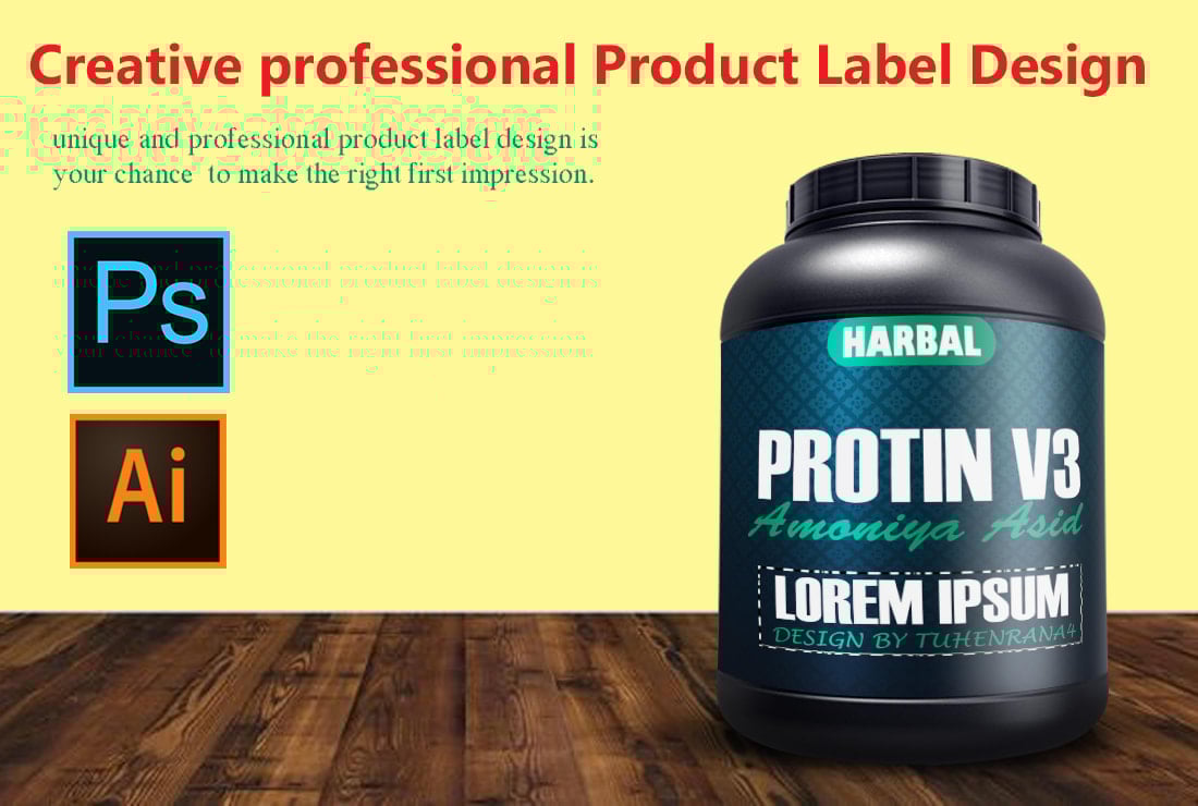 I will design a unique label for any product and mockup