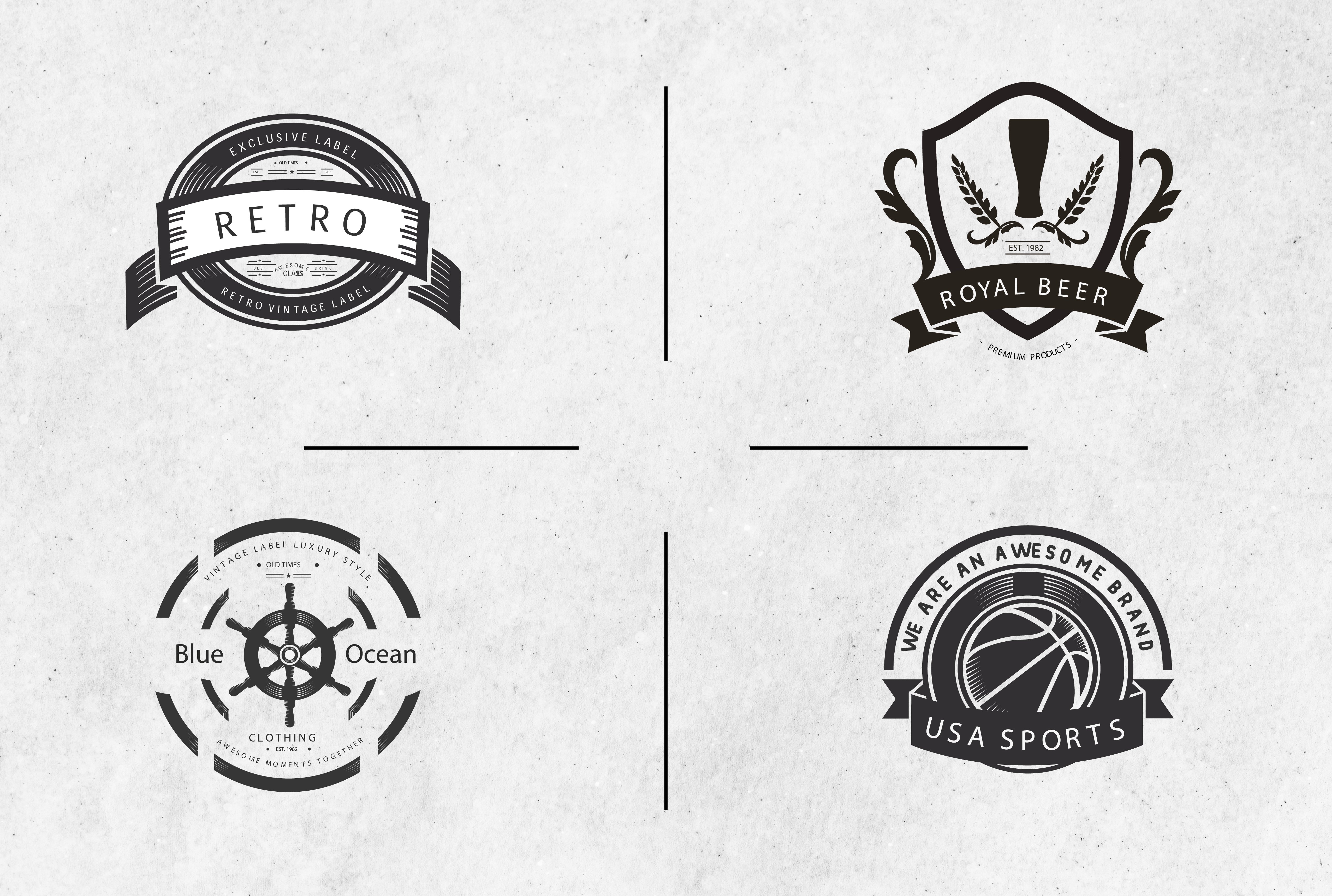 I will design vintage retro badge logo