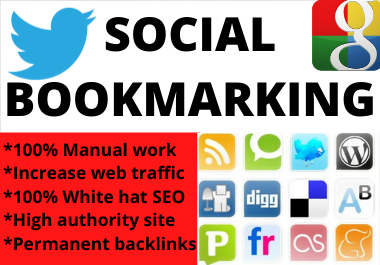 Social Bookmarks Backlinks 80+ High Quality 