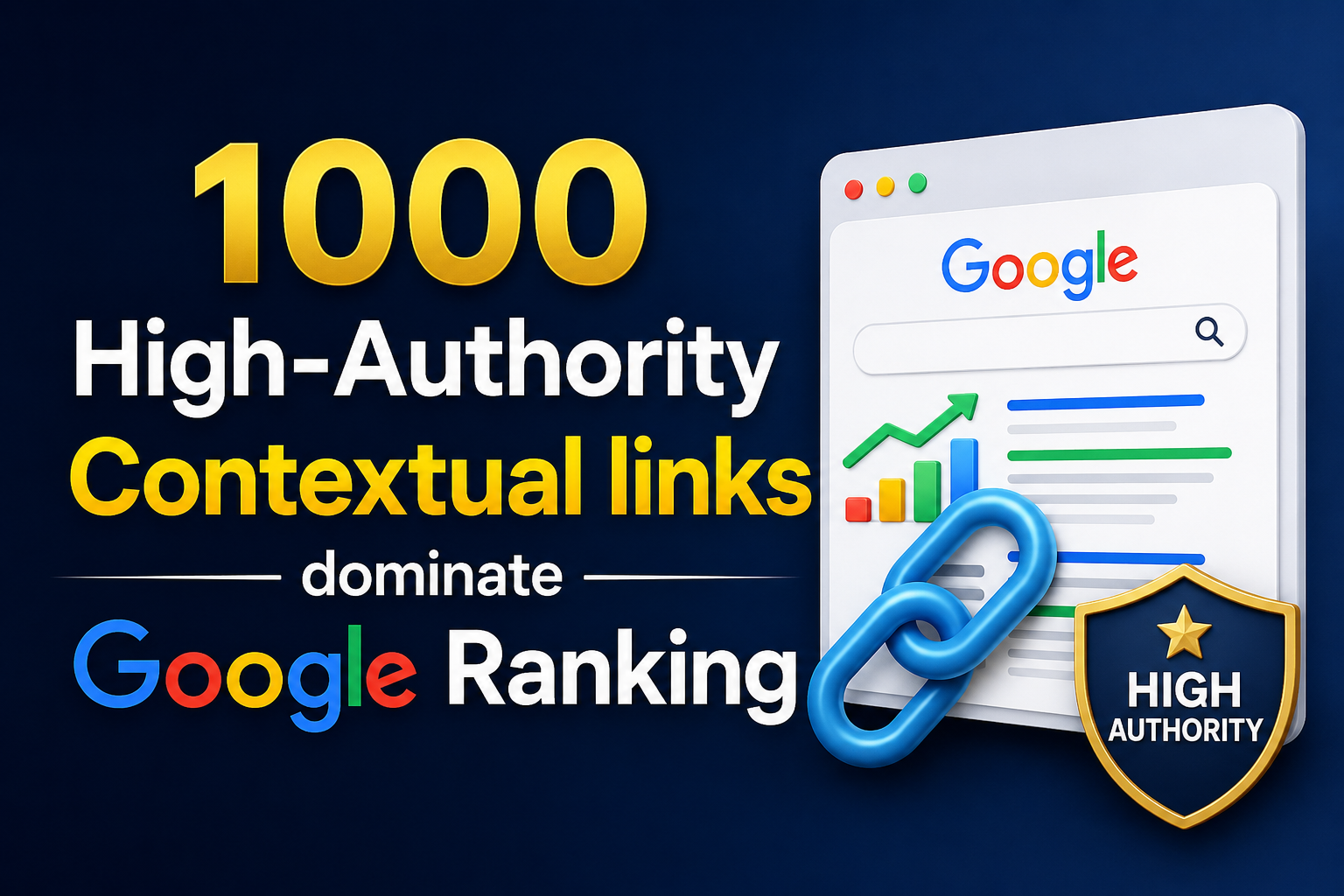 Get 1000 High-Authority Contextual links with dominate Google Ranking 