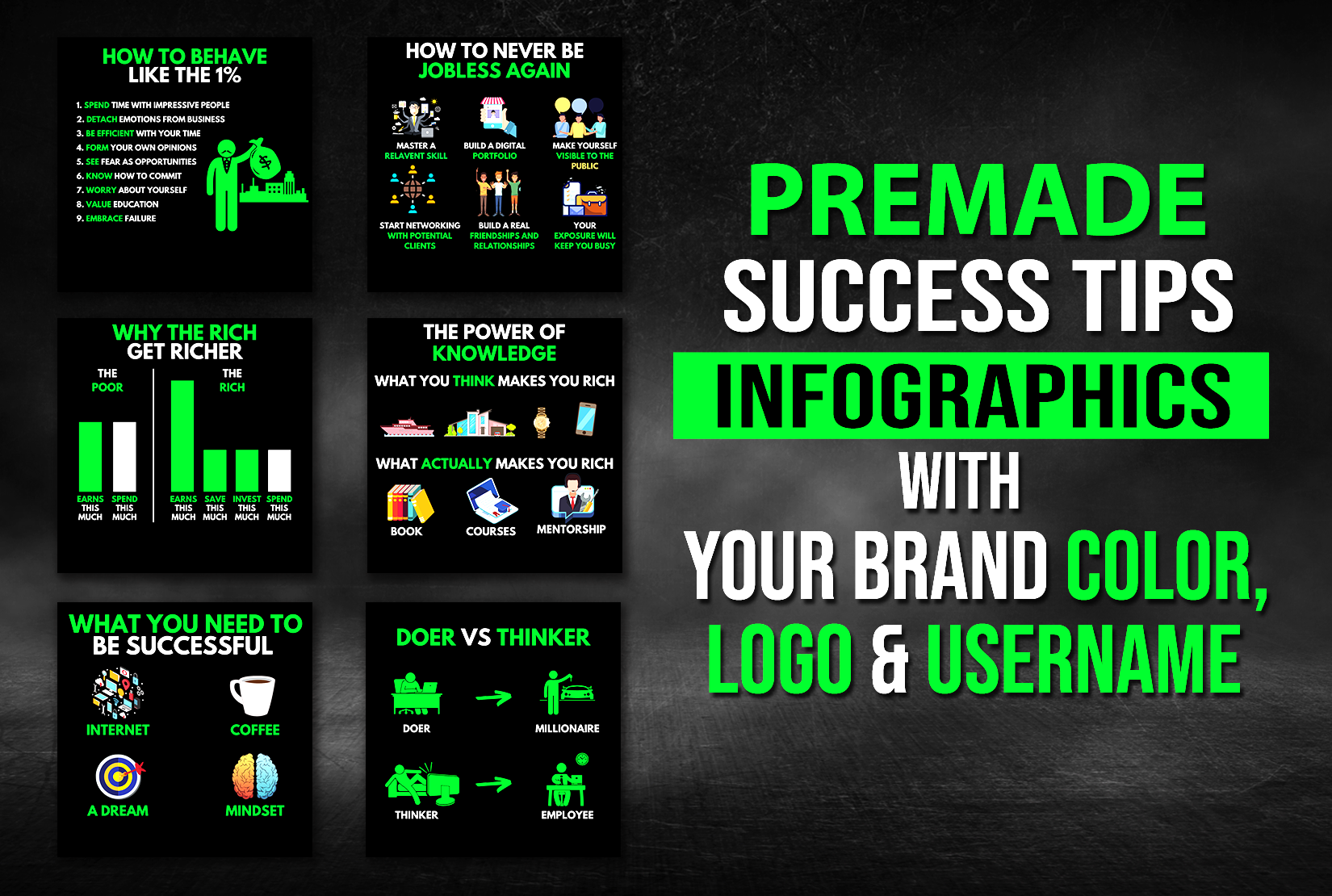 300 Business success tips infographics for instagram