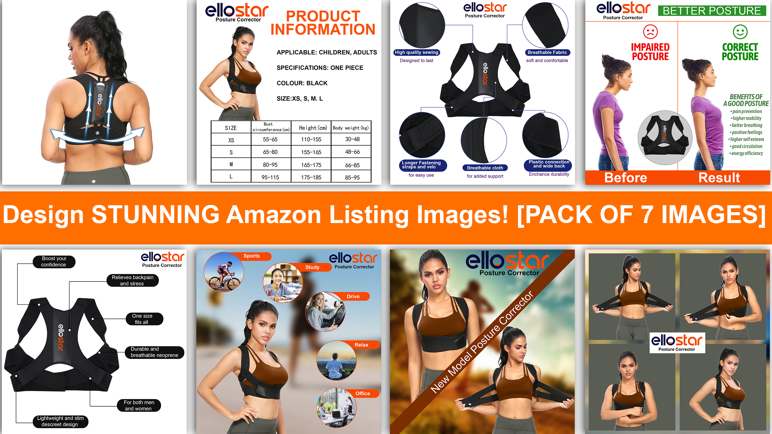 Design Top Quality Amazon Listing Images! [PACK OF 7 IMAGES]