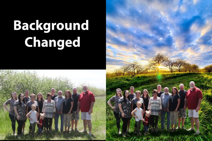 I will do photoshop, remove background, face swap o...