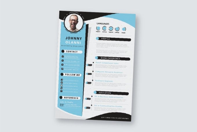 I will design a professional infographic resume CV design under 24h