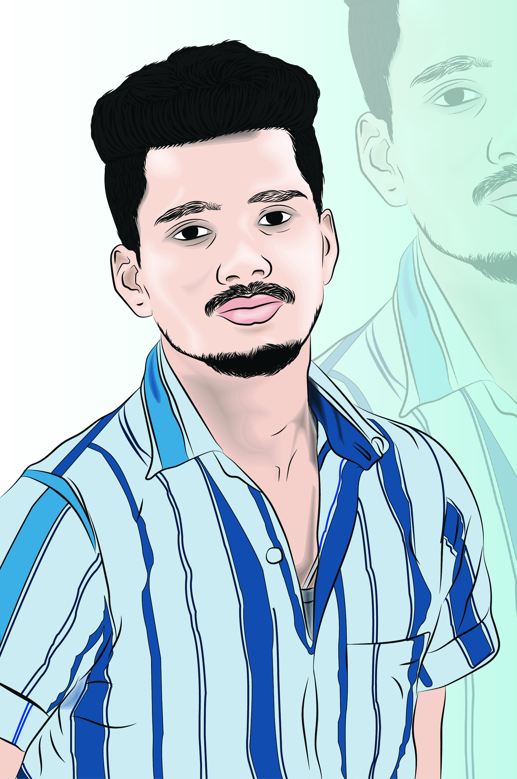 I will draw your photo into amazing portrait Vector art