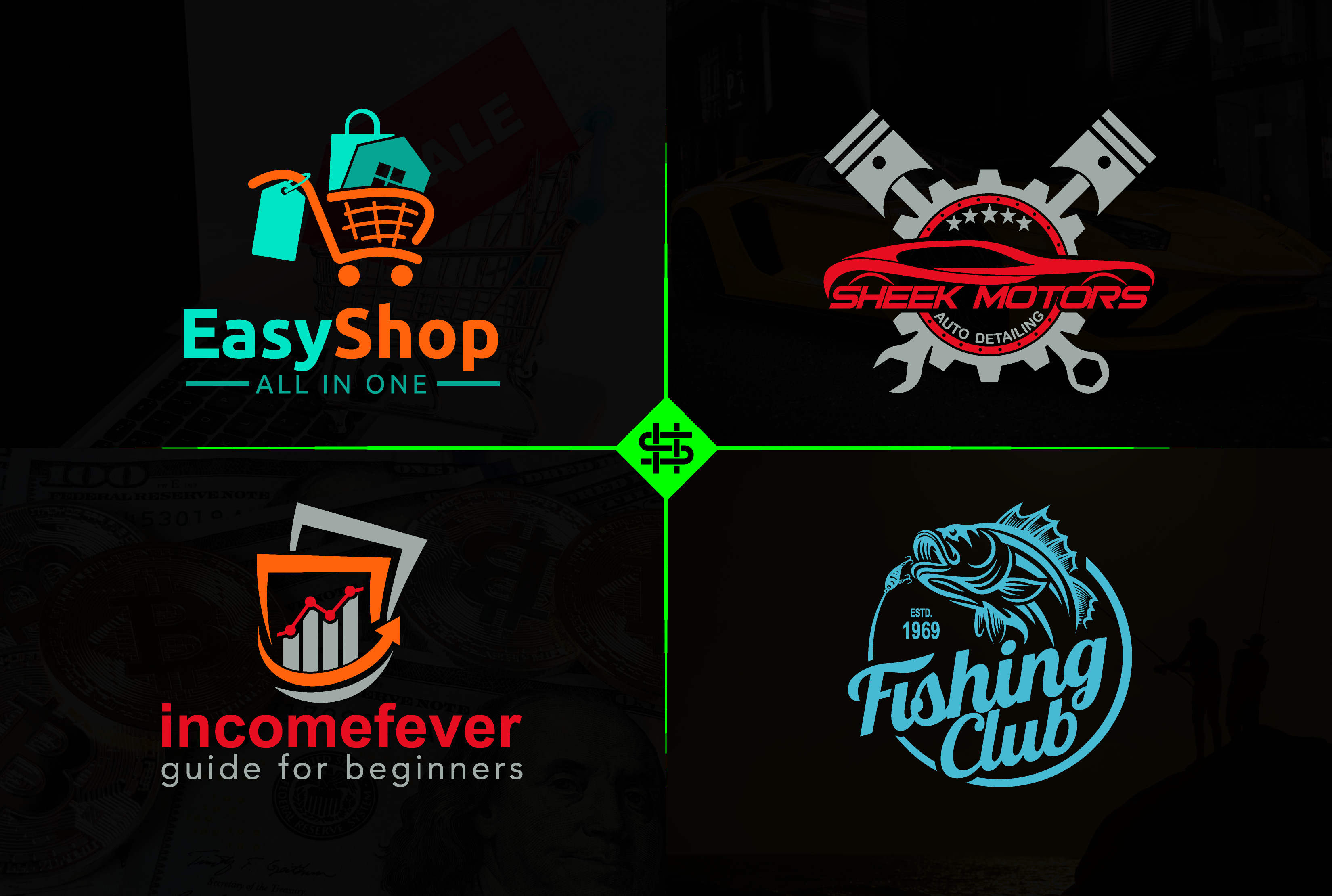 I will design professional modern minimalist business logo for your brand