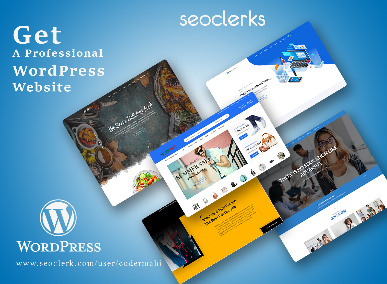 I will design and develop SEO friendly responsive wordpress website