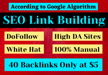 I will create High DA, DoFollow, SEO Backlinks by manual link building