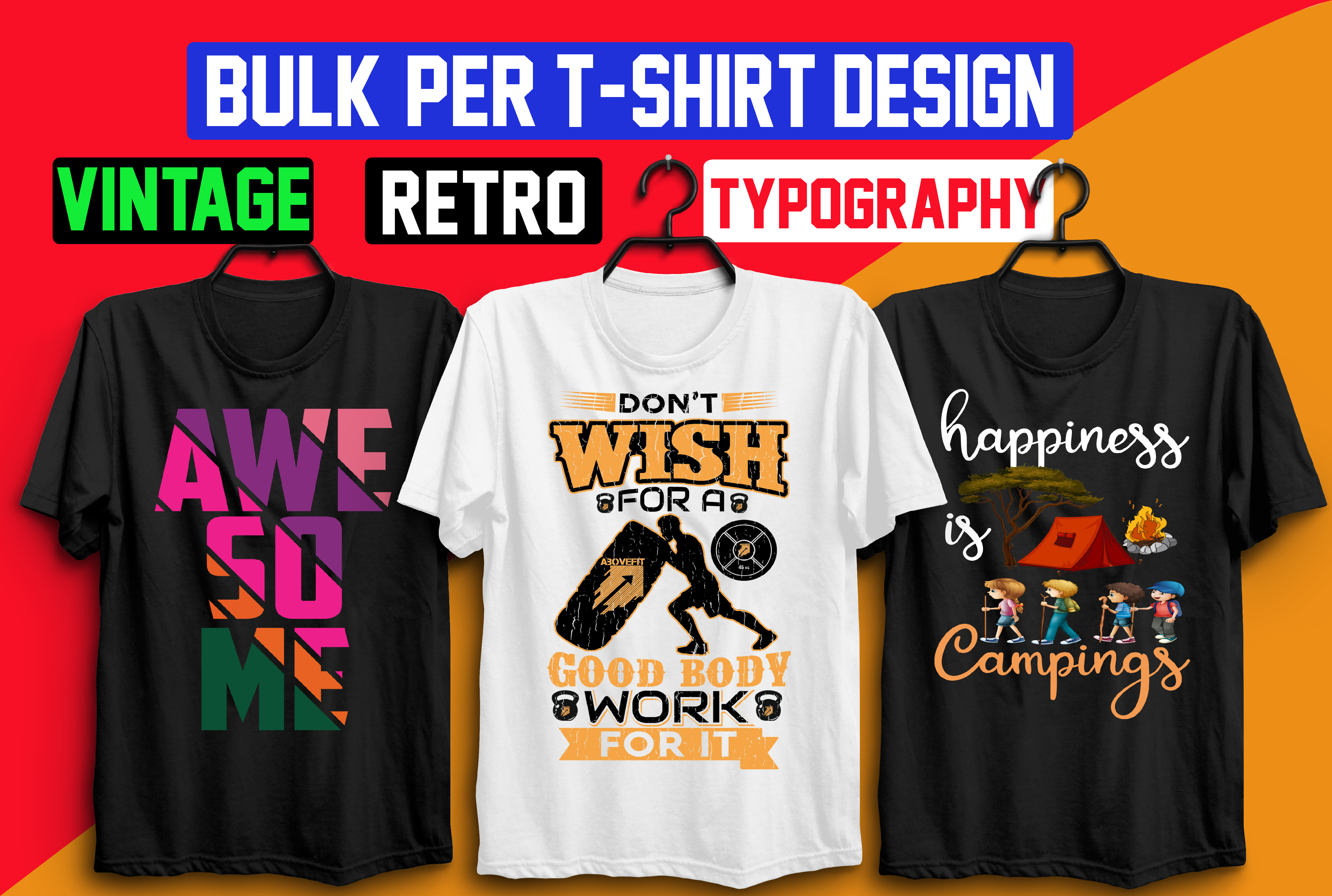 I will create custom typography t shirt design
