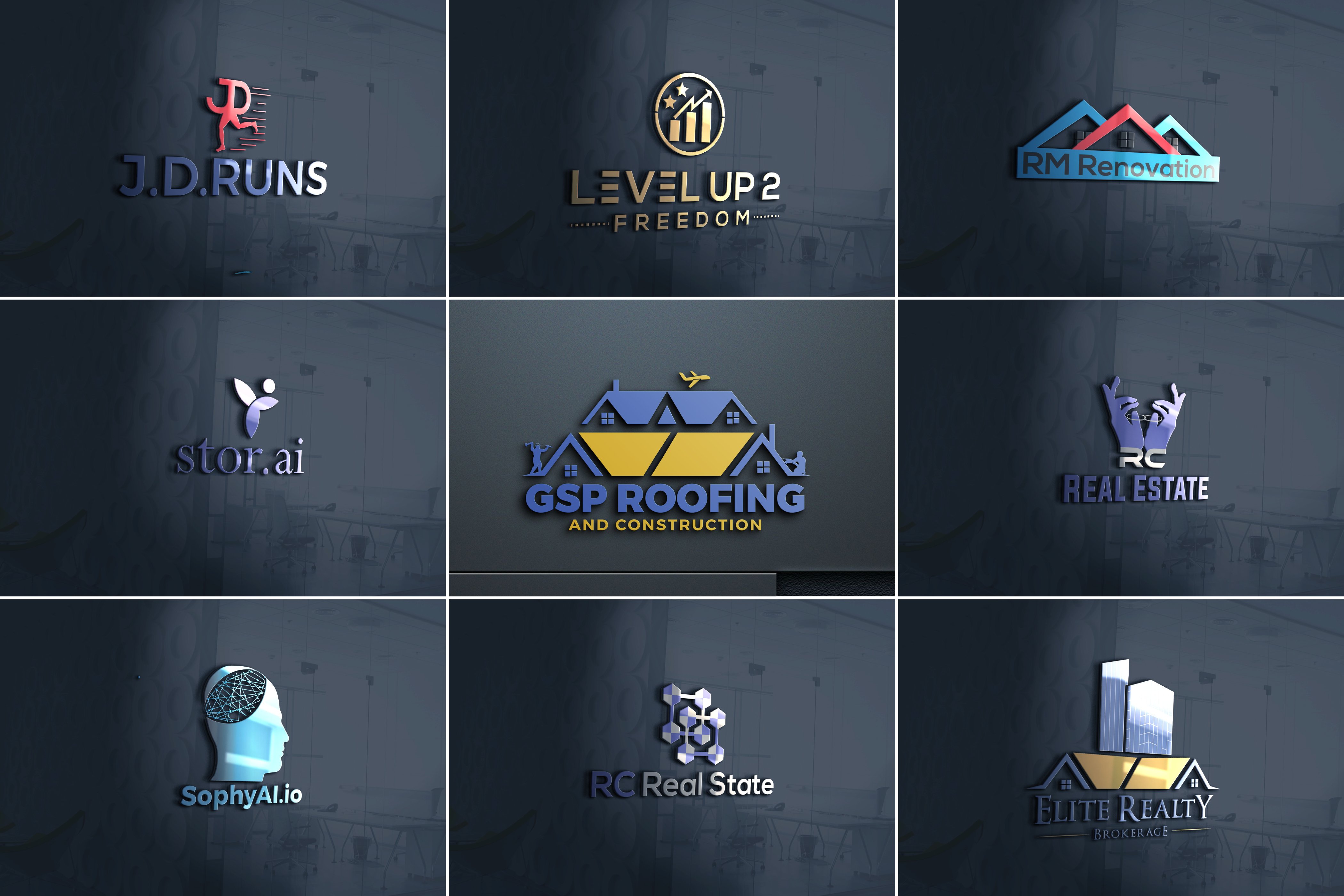 I will do modern minimalist property service construction business wordmark logo