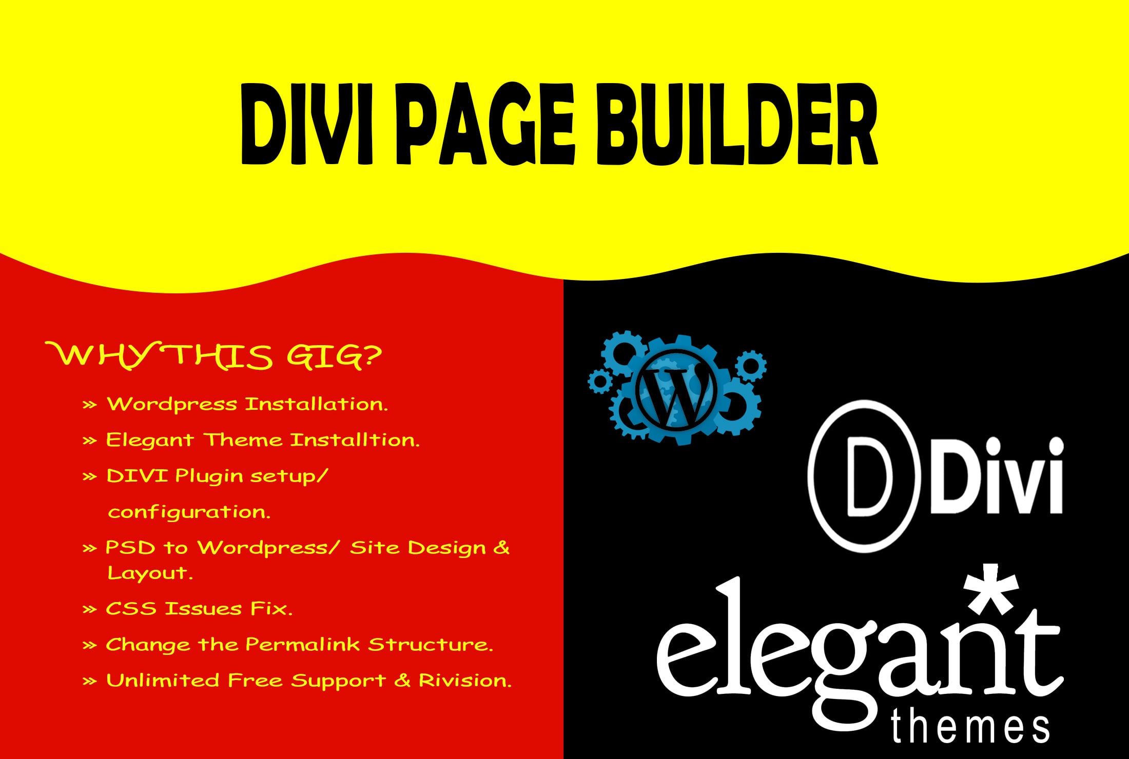Built your wordpress website with divi builder from elegant theme