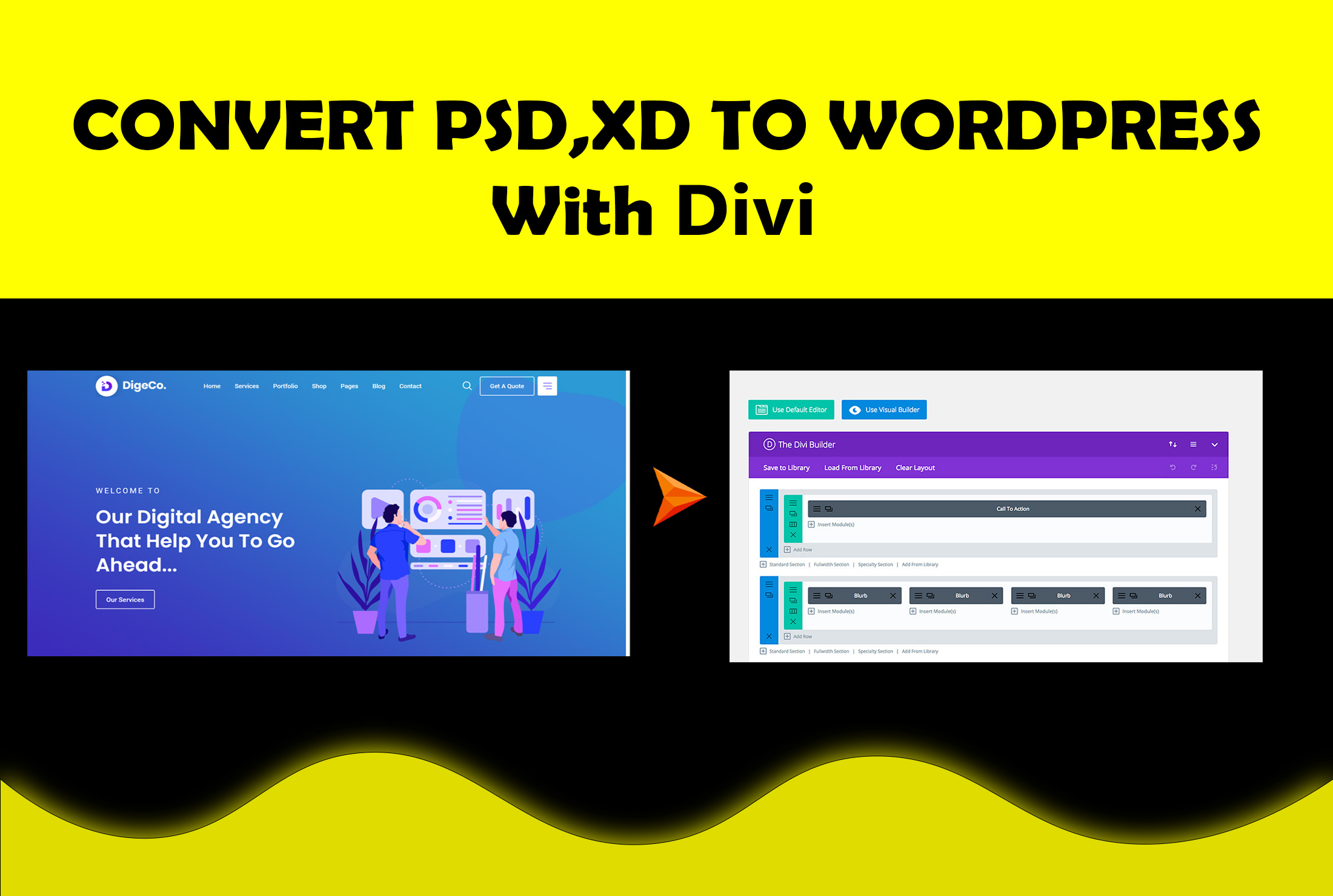 Built your wordpress website with divi builder from elegant theme