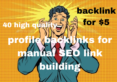 I will do 40 high quality profile backlinks for manual SEO link building