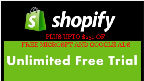  Shopify Free Store Unlimited Trial + upto $250 Free Ads credit plus 3 shopify ebooks