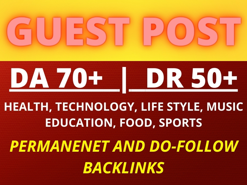 I will guest post, high da guest post with permanent do follow backlinks