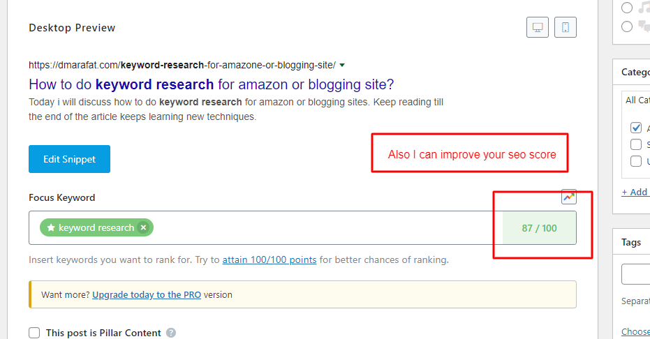 I will do Wordpress On-page SEO with rank math plugin also improving site score 90