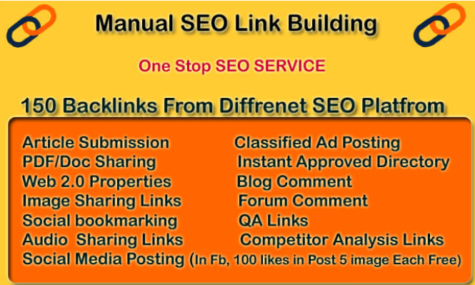 I will provide all in one Manuel SEO link building package