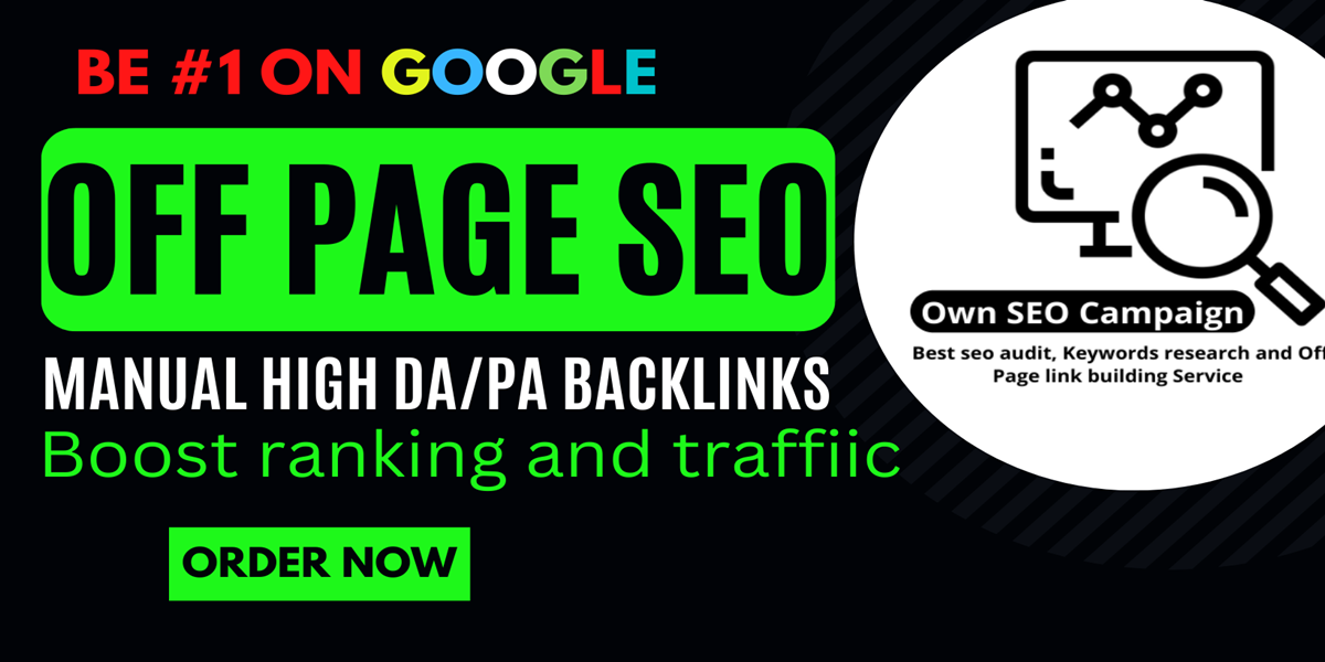 Off page SEO backlink service, high domain authority Link Building