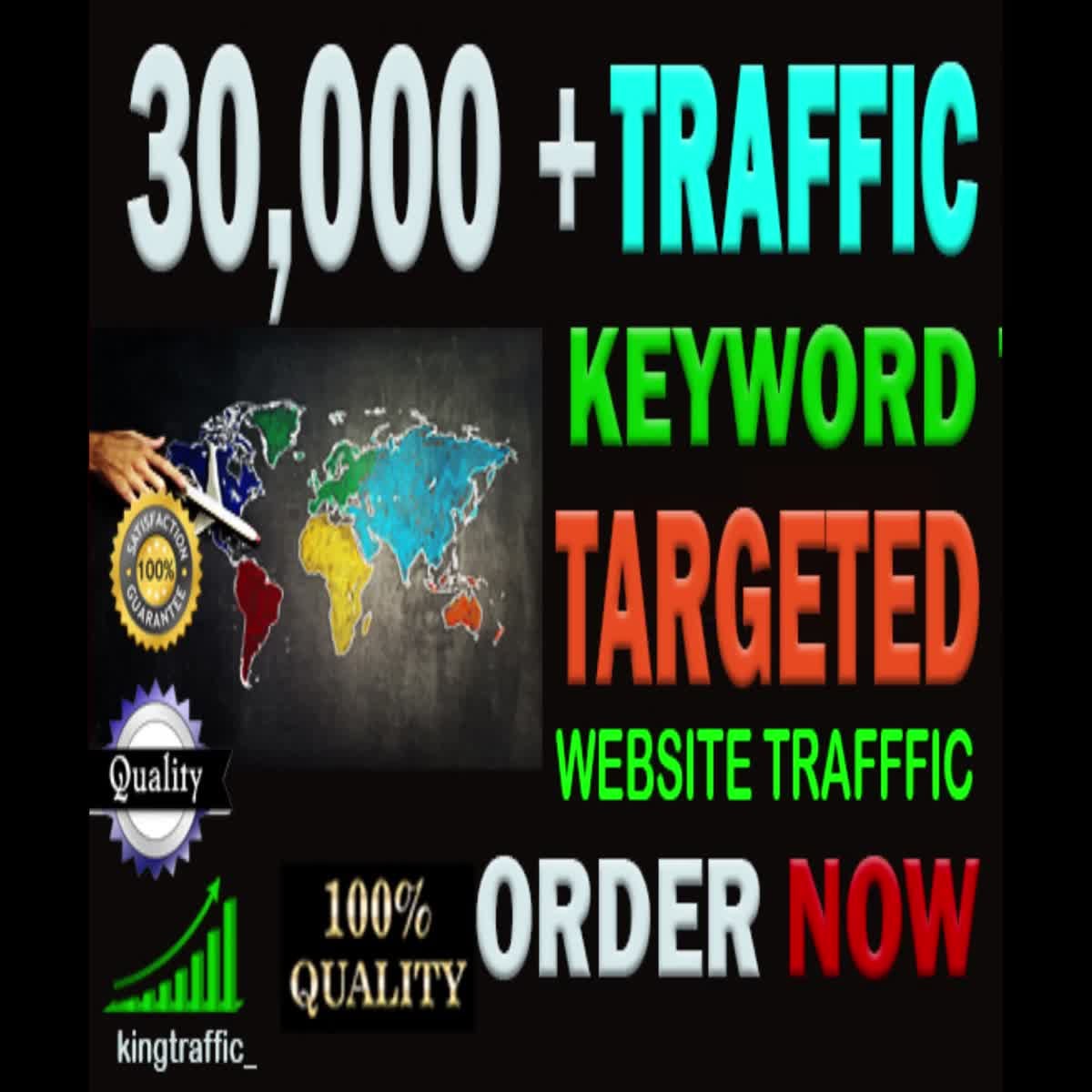 30,000+ High Quality Organic keyword targeted traffic from google