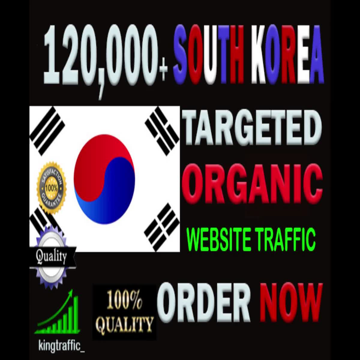 120,000 Quality South Korean web visitors real targeted Organic web traffic from South Korea