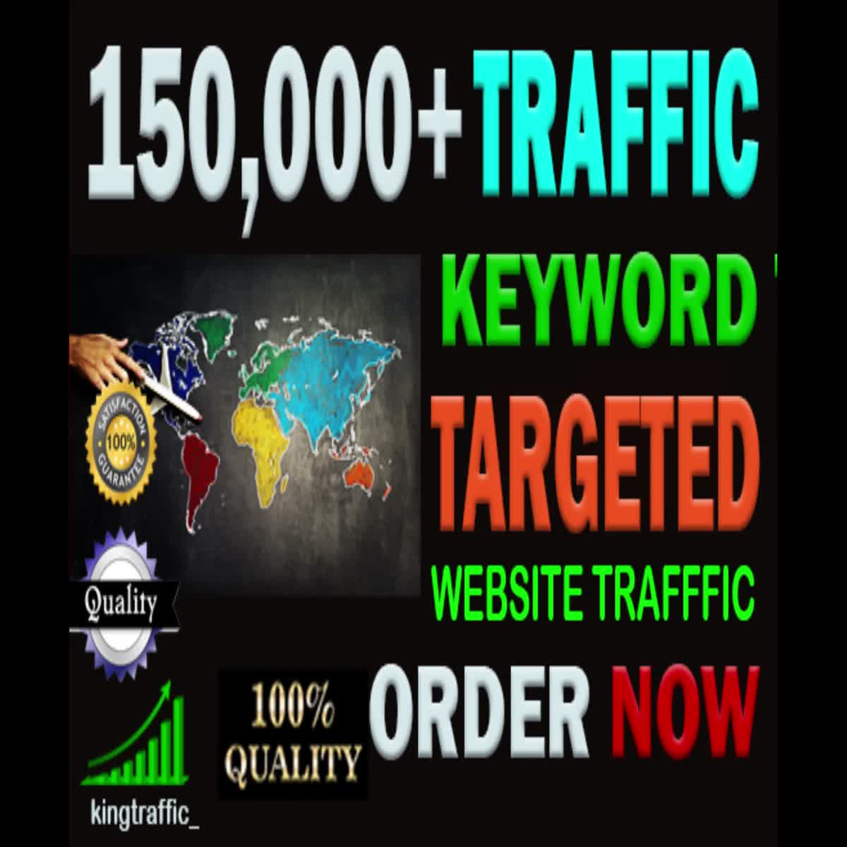 150,000+ High Quality Organic keyword targeted traffic from google